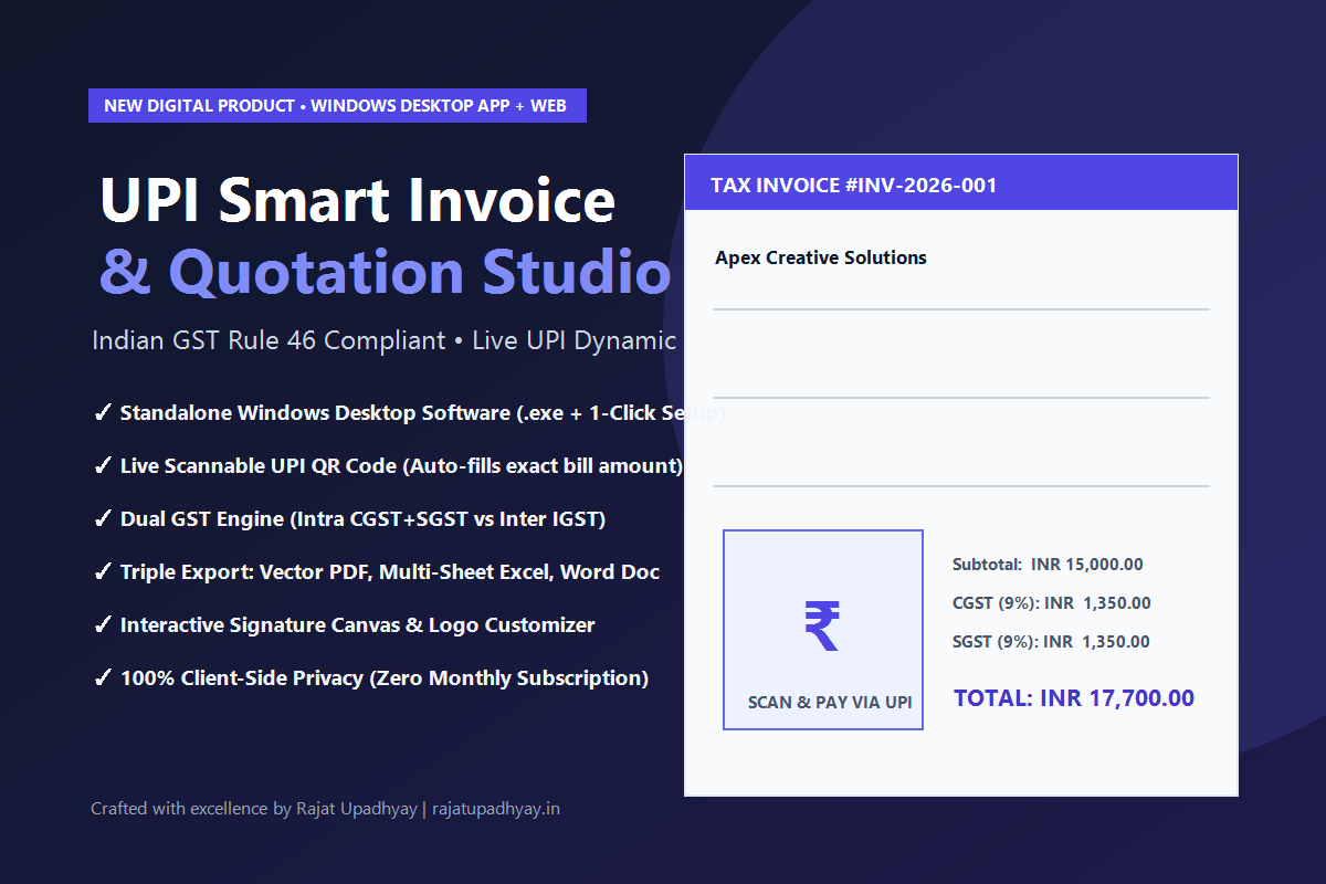 UPI Smart Invoice & Quotation Studio (Windows Desktop Software + Web App)