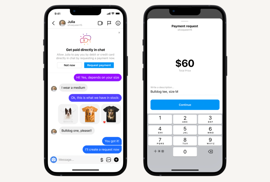 instagram payments inchat